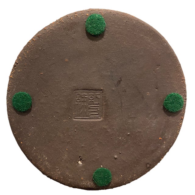 Sculpture Materials Tall Chinese Yixing Zisha Brush Pot/Vase/Incense Holder, Signed For Sale - Image 7 of 8