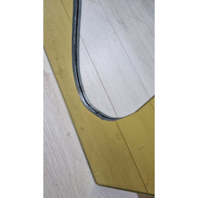 Mirror with Shaped Yellow Decoration, 1990s For Sale - Image 4 of 7