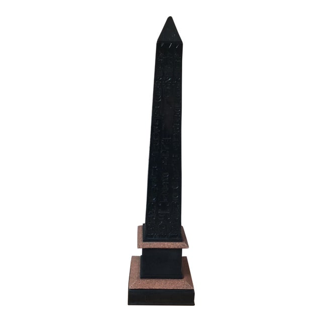 Black Marble Red Granite Obelisk Chairish