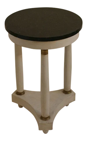 Empire Tripod Pedestal Table With Black Marble Top