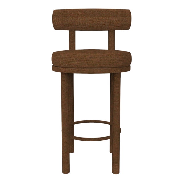Collector Modern Moca Bar Stool in Dan-Chocolate Fabric by Studio Rig For Sale