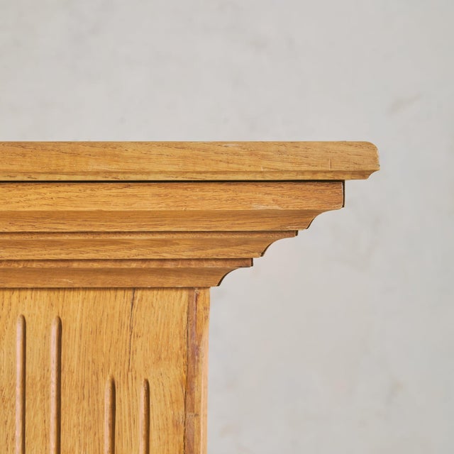 Wood French Oak Pedestal with Stepped Base, 1940s For Sale - Image 7 of 10