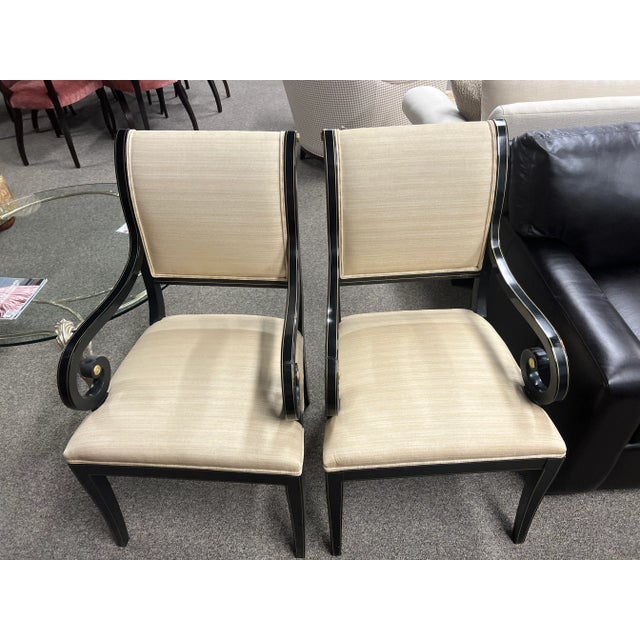 Neoclassical Kindel Neoclassic Sleigh-Back Armchair - Set of 2 For Sale - Image 3 of 3