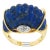 Mid Century 14k Yellow Gold Carved Lapis and Diamond Dome Ring, Size 6.5 For Sale