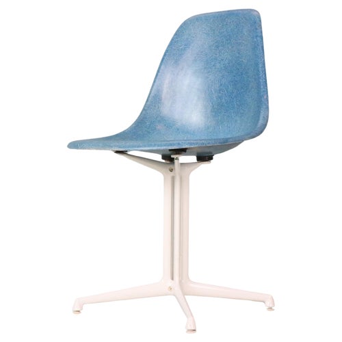 Blue Fiberglass La Fonda Chair by Charles Ray Eames for Herman
