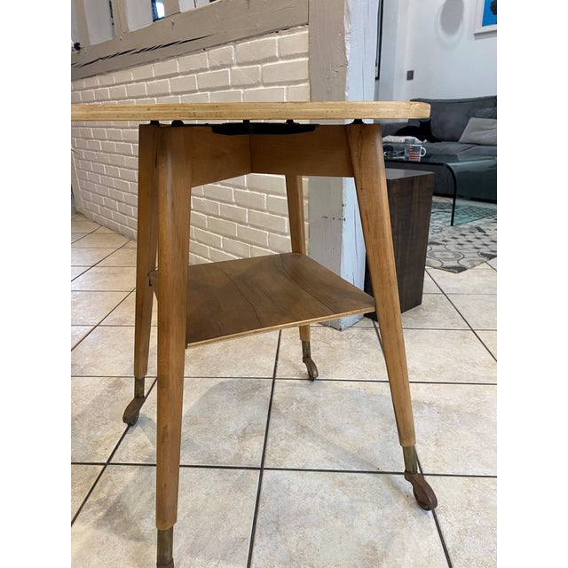 Scandinavian Style Wooden Side Table with Swivel Top, 1950s For Sale - Image 13 of 18
