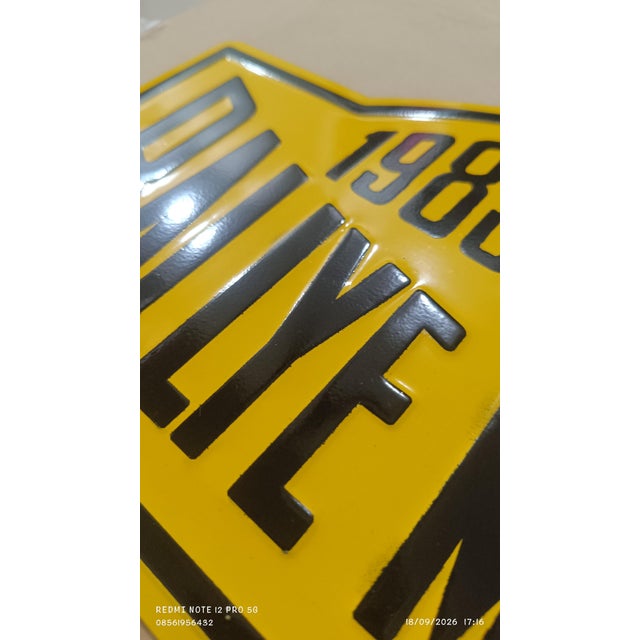Vintage 1983 Rallye Monte-Carlo Assistance Metal Plate Sign – Authentic Embossed Motorsport Wall Art For Sale - Image 11 of 18