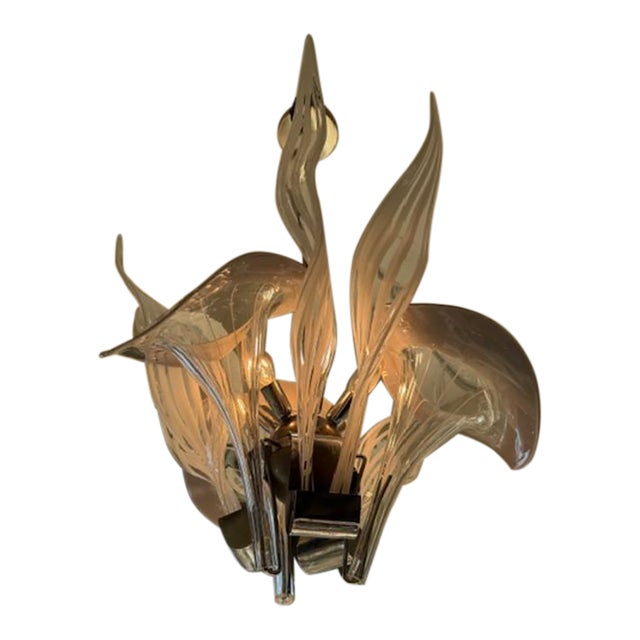 1980s Murano Calla Lilly Chandelier For Sale
