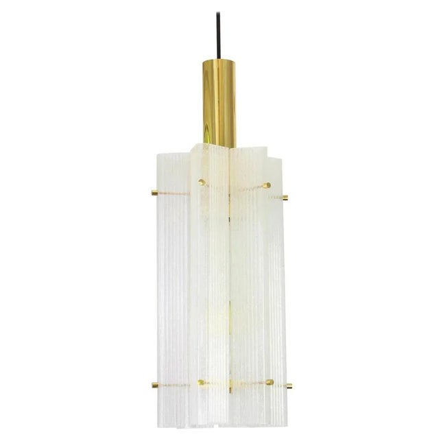 1970s Large German Murano Ice Glass Pendant from Limburg, 1970s For Sale - Image 5 of 5