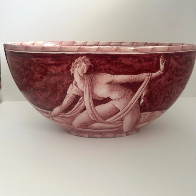 Gio Ponti Richard Ginori Italian Pottery Art Deco 1031 Bowl Rare Male Figure -measures 12 3/4” wide -6 1/8” tall -6.5”...