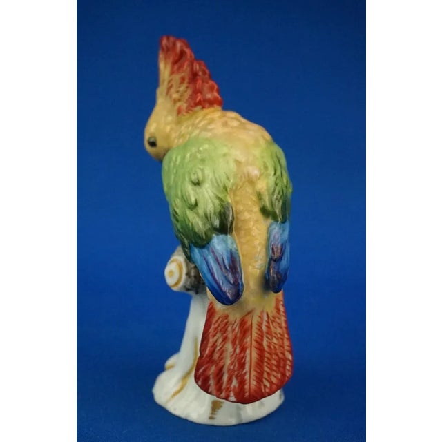 20th Century Porcelain Cockatoo Parrot Sculpture from Rudolstadt Volkstedt Manufacture, Germany For Sale - Image 4 of 18