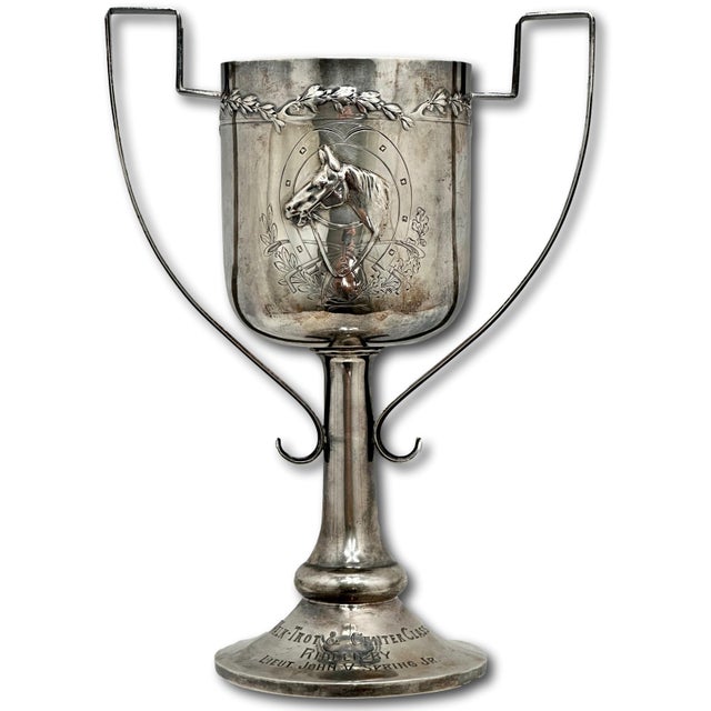 Outstanding Dated 1913 Completely Hand Made Sterling Silver San Miguel Brewery Sponser Horse Walk - Trot & Canter Class Trophy For Sale - Image 9 of 18
