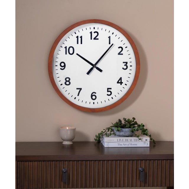Tan Warren Wall Clock For Sale - Image 8 of 10