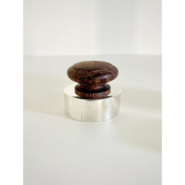 1950s Mid-Century Modern Italian Silver Plate & Rosewood Cocktail Set For Sale In Palm Springs - Image 6 of 7