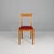 Italian mid-century modern wooden chairs with burgundy sky, 1940s Set of six chairs with solid wood frames and padded...