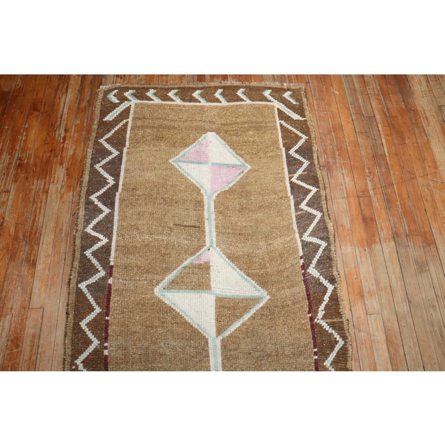 Vintage Zabihi Collection Tribal Turkish Runner - 3'4" x 11'6" For Sale In New York - Image 6 of 9