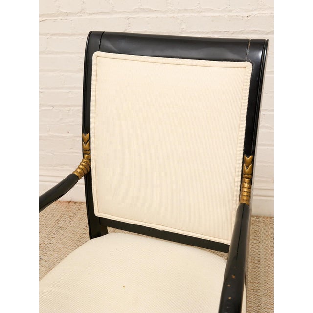 Vintage Black & Gold Neoclassical Armchair For Sale - Image 11 of 12