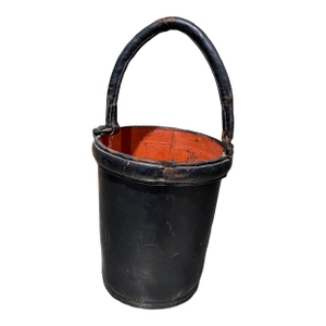 1910s Art Deco Leather Fire Bucket Catch All Umbrella Holder Hermes Paul Drupre Lafon