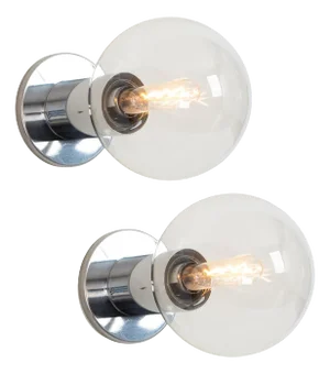 Large Chrome Wall Lights by Motoko Ishii for Staff, 1970s, Set of 2