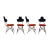 Italian Black & Red Dining Chairs, Set of 4 For Sale