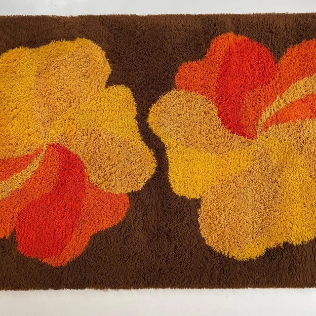 Vintage Modernist German High Pile Rug in the style of Panton, 1970s For Sale - Image 11 of 14