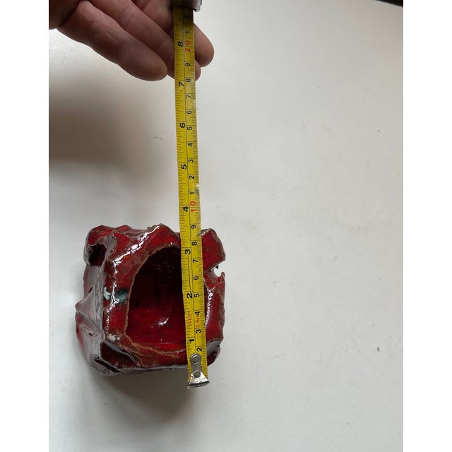 Ceramic Icelandic Brutalist Vase with Volcanic Blood Glaze, 1970s For Sale - Image 7 of 9