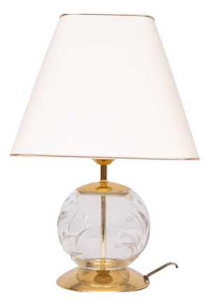 Hollywood Regency German Crystal Ball Table Lamp, 1970s