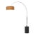 Tambo 92"h 1-Light Arc Lamp, Burlap Shade, Black Oak Base, Satin Nickel, Dimmable, for Living Room or Bedroom For Sale