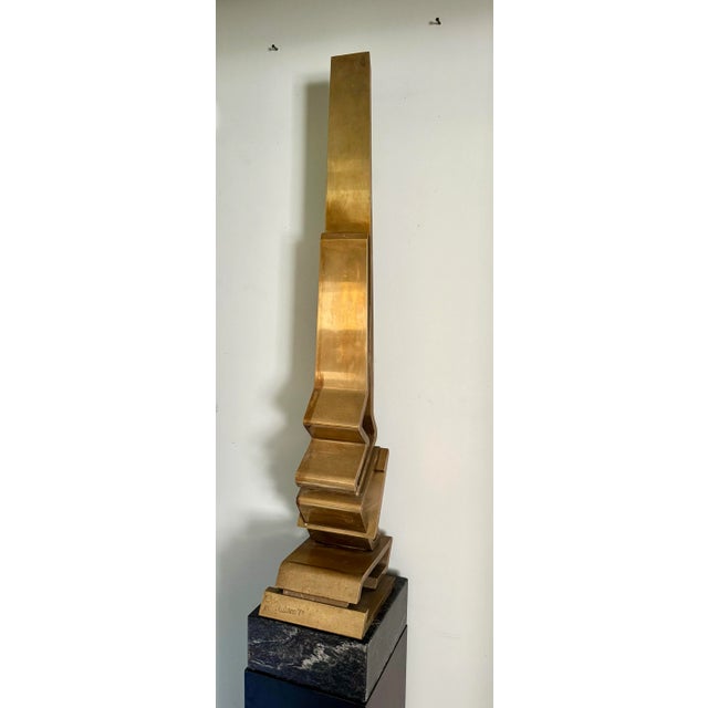 Mid-Century Modern Impressive 47 1/2” Giorgio Zennaro Founderia Gurato Venezia Sky Scraper Bronze Abstract Sculpture For Sale - Image 3 of 12
