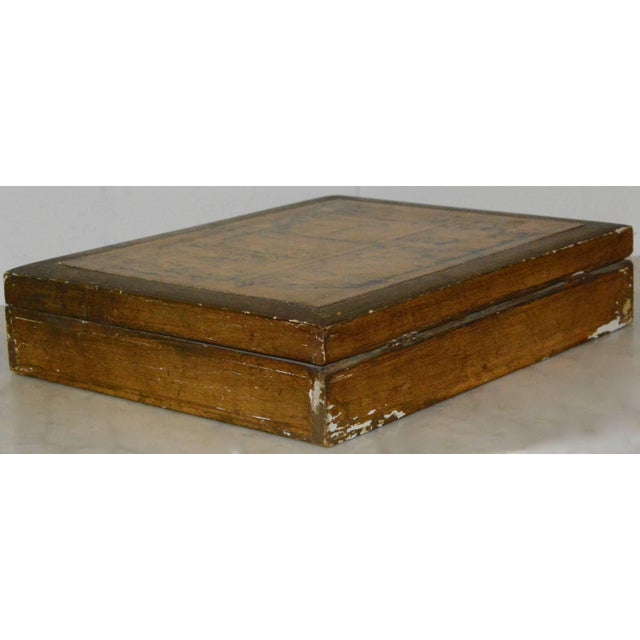 Up for your consideration is a lovely gilt jewelry box featuring a classical figural style graphic to the face in the...