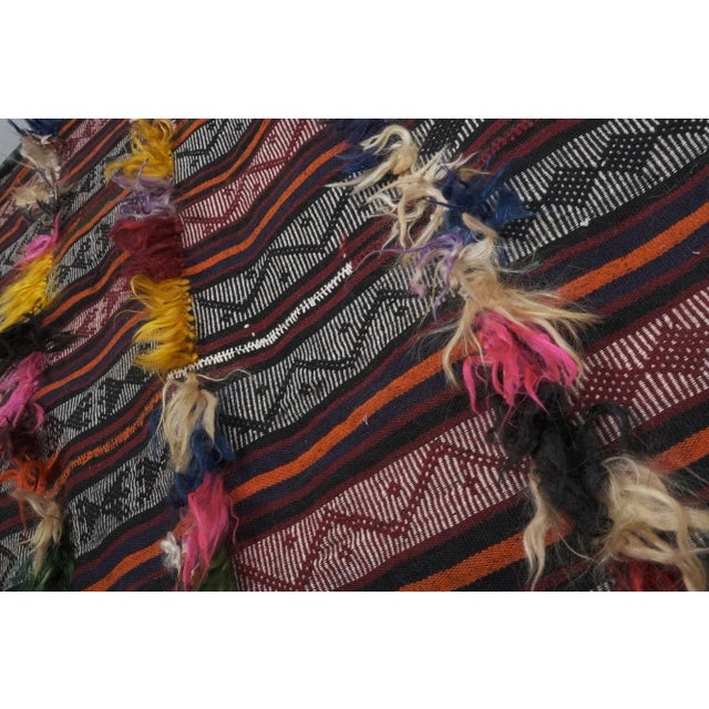 Coffee Vintage Colorful Angora Wool Shaggy Rug 3'7" X 5'2" For Sale - Image 8 of 13