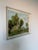 This is a beautiful vintage oil painting on canvas, depicting a rural Countryside landscape with old Cottages, green trees...