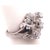 Metal 14 Karat White Semi Mount Fashion Ring With Diamond Cluster 1.25 TDW, Size 4 For Sale - Image 7 of 11