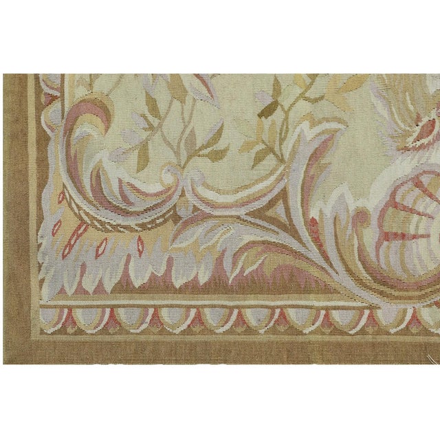 4'x12' French Style Aubusson Wall Hanging | Hand-Woven Wool Tapestry For Sale - Image 4 of 5