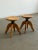 Base Width 19 Seat Width 14 Height 19.5 Charming vintage swivel stools featuring sculptural curved legs and warm original...