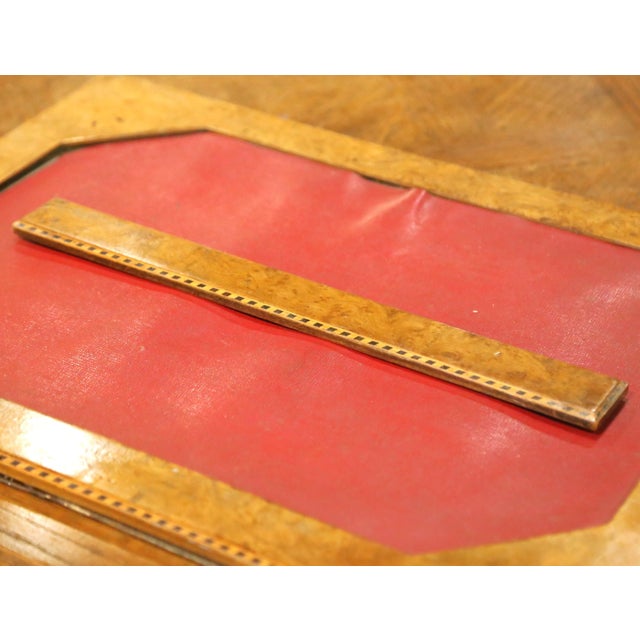 Mid-Century French Burl Wood 6-Piece Desk Set With Letter Rack and Accessories For Sale - Image 13 of 17