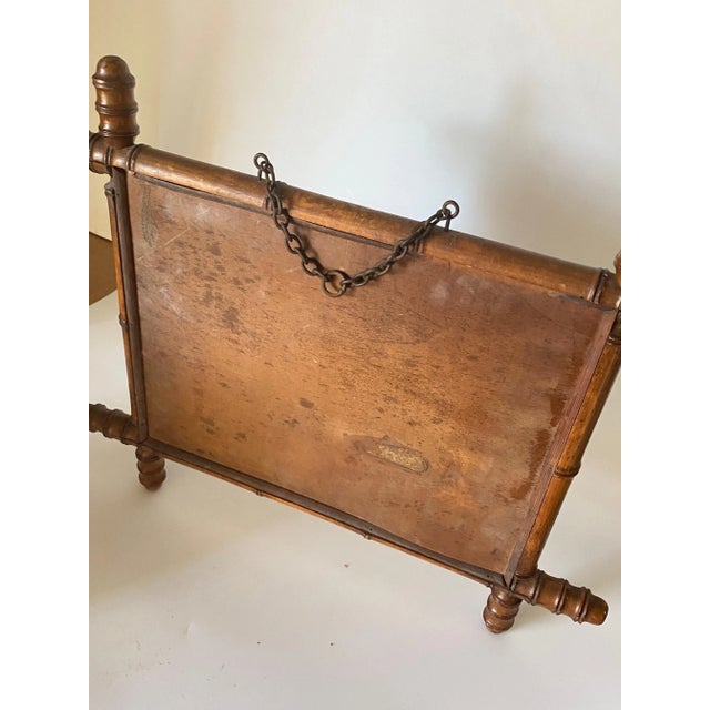 Brown Faux Bamboo Mirror, France, 1940s For Sale - Image 4 of 10
