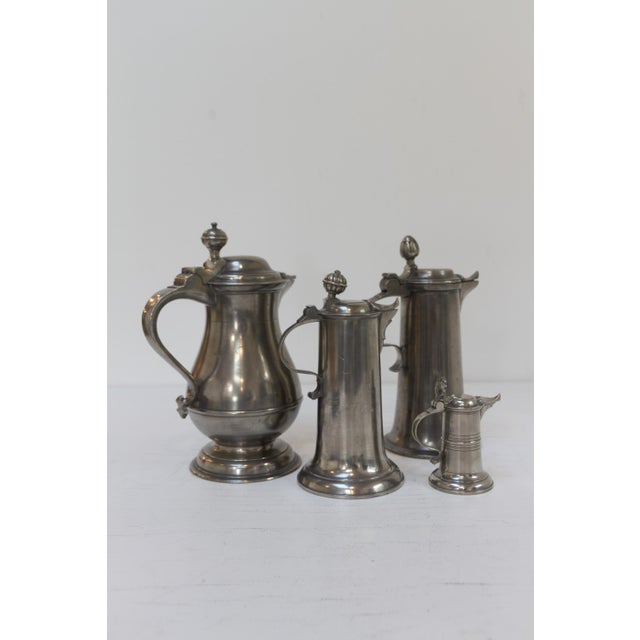 Antique German Pewter Tankards, Early 19th Century, Set of 4 For Sale - Image 13 of 18