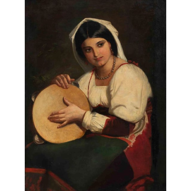 Italian Girl with a Tambourine is an original artwork realized by a German Artist in the first years of 1900. Mixed...