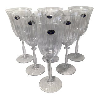 Water Goblets Bohemia Optic Angela Crystal-Crystalex - Set of 6 For Sale