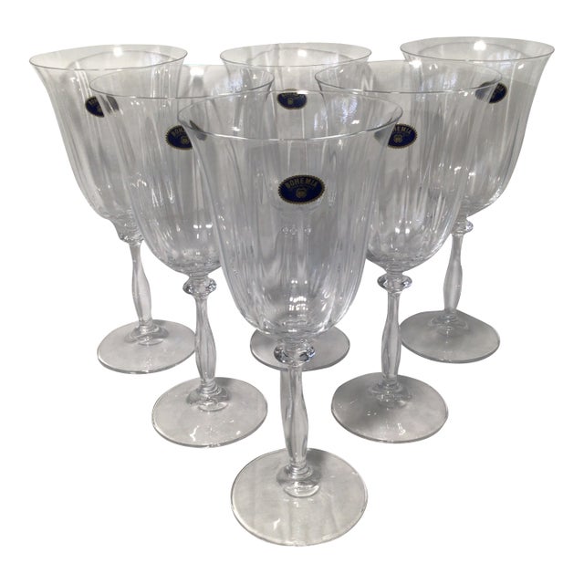 Water Goblets Bohemia Optic Angela Crystal-Crystalex - Set of 6 For Sale
