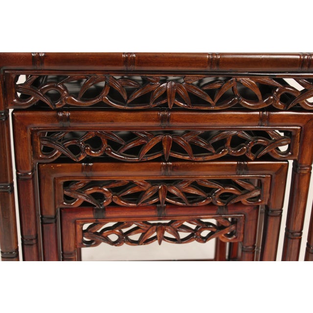 Wood Nest of 4 Chinese Tables For Sale - Image 7 of 13