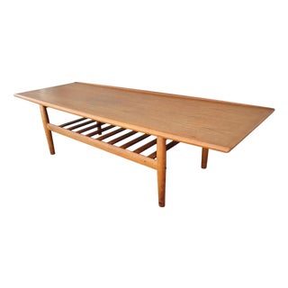 Grete Jalk Teak Danish Modern Coffee Table For Sale