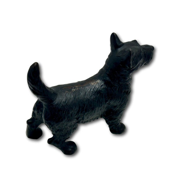 Very Nice Vintage Hubley Manufacturing Co. Cast Iron Standing Scottish Terrier - Scottie Dog Doorstop - Circa 1930s For Sale - Image 14 of 18