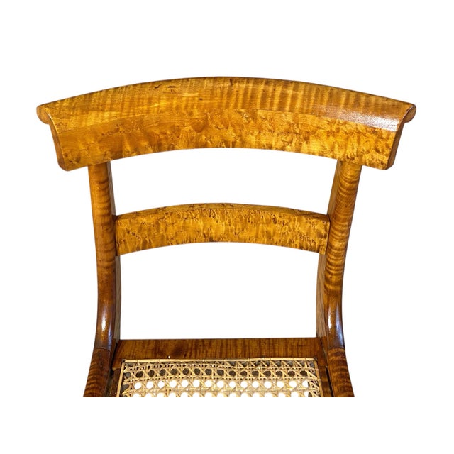 Antique Federal Period Pair of Birds Eye Maple & Tiger Maple Chairs For Sale In Boston - Image 6 of 12