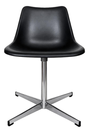 Vintage Swivel Chair with Black Shell and Chrome Base by Robin and Lucienne Day, 1960s