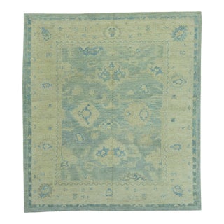 Turkish Oushak Rug 9'1" x 10' #19073 For Sale