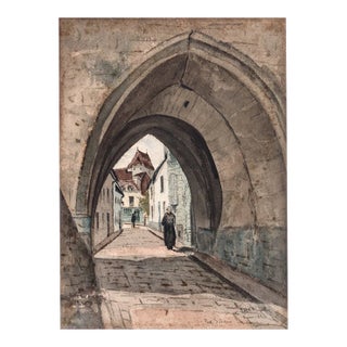 1890 Nathaniel Cannon Smith Paris Watercolor For Sale