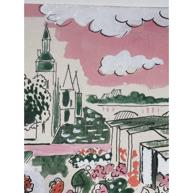 Thérèse Hummel, The Flower Market, Watercolor, 20th Century For Sale - Image 5 of 12