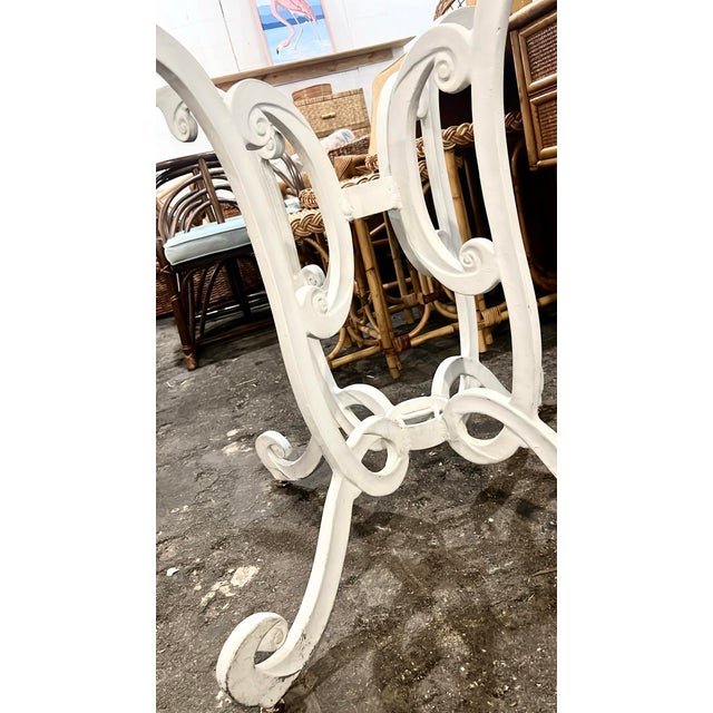 Mid 20th Century Vintage Cast Aluminum Curlicue Patio Dining Table Base For Sale - Image 5 of 9